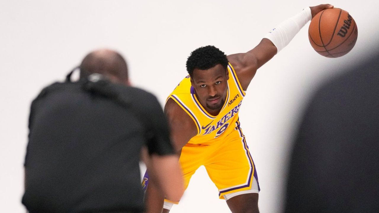 Bronny James unbothered by father LeBron's departure, eager to be own man with Lakers