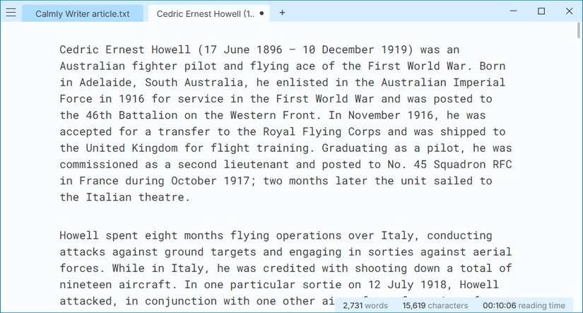 calmly writer desktop app