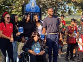 Cyle Larin was one of six Brampton residents who had a soccer field renamed in his honour. The ceremony took place at Morris Kerbel Park on Sunday afternoon.