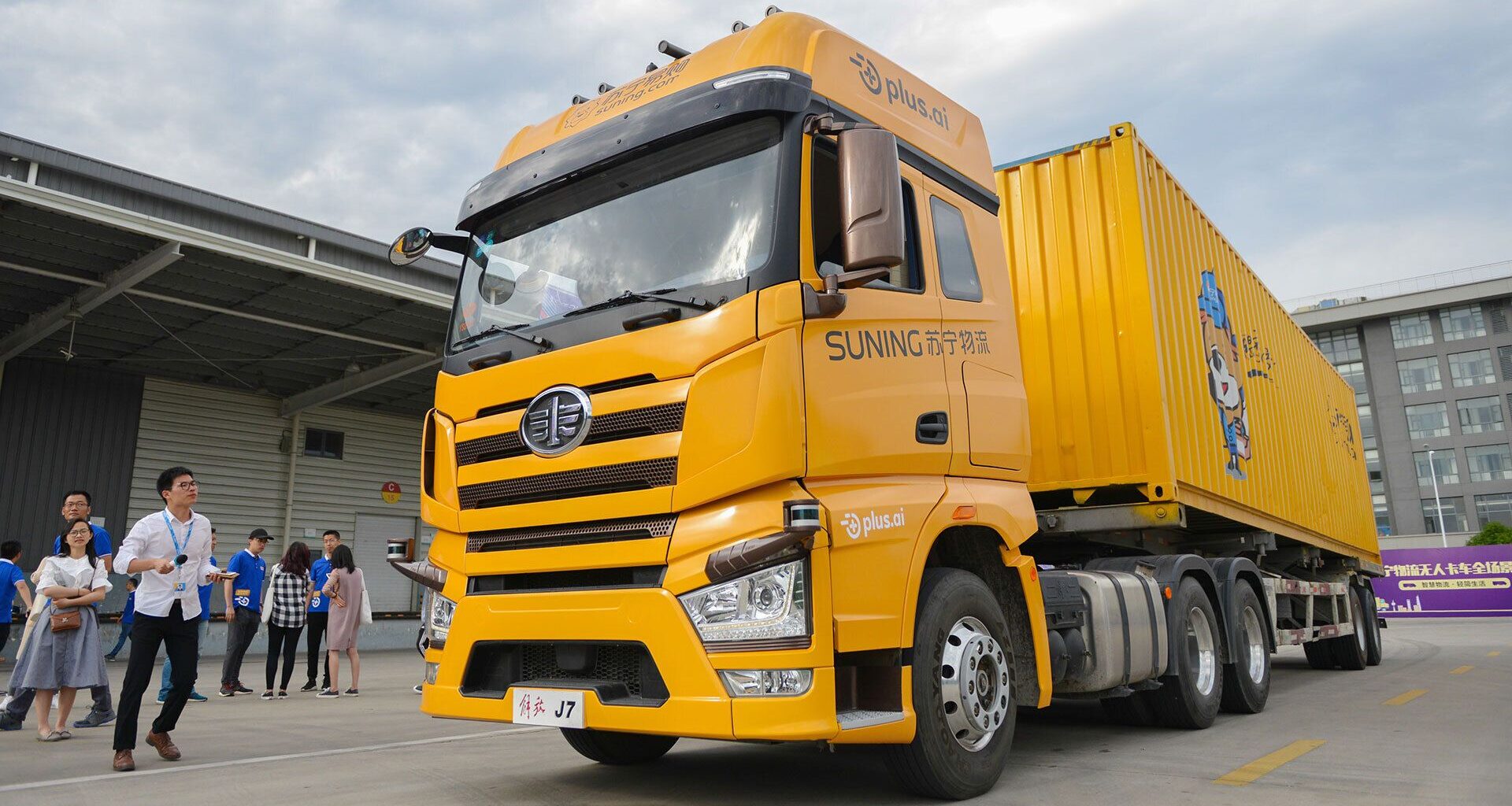 a PlusAI autonomous truck as shown in China