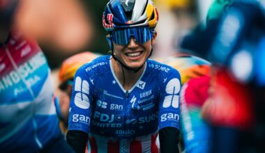 Kate Courtney smiling ahead of Tour of Britain Women stage 1.