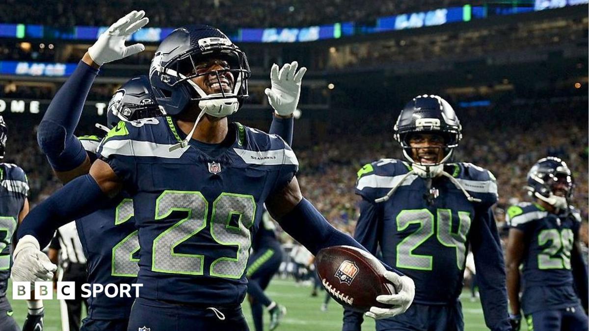 Josh Jobe celebrates after making an interception for the Seattle Seahawks against the New England Patriots