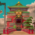 The Bathhouse in Spirited Away. Image Courtesy of Studio Ghibli The Sacred Ordinary: Studio Ghibli and the Ritual of Coming Home - Image 2 of 7