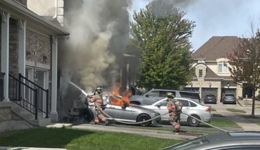 Crews douse vehicle fire at Brampton home