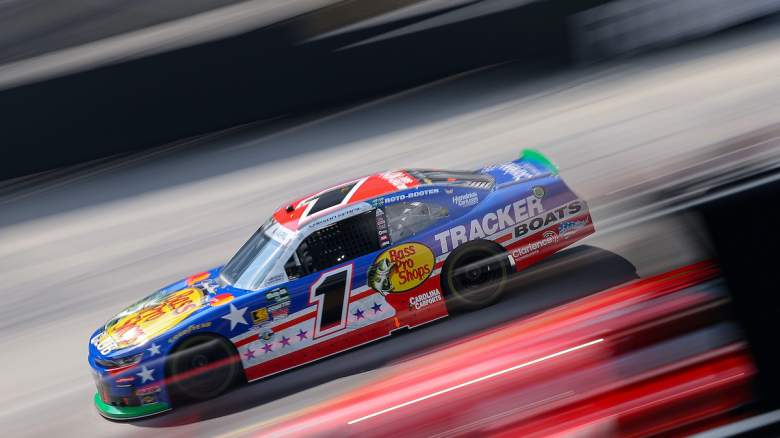 Carson Kvapil, driver of the #1 Bass Pro Shops Chevrolet, drives during practice