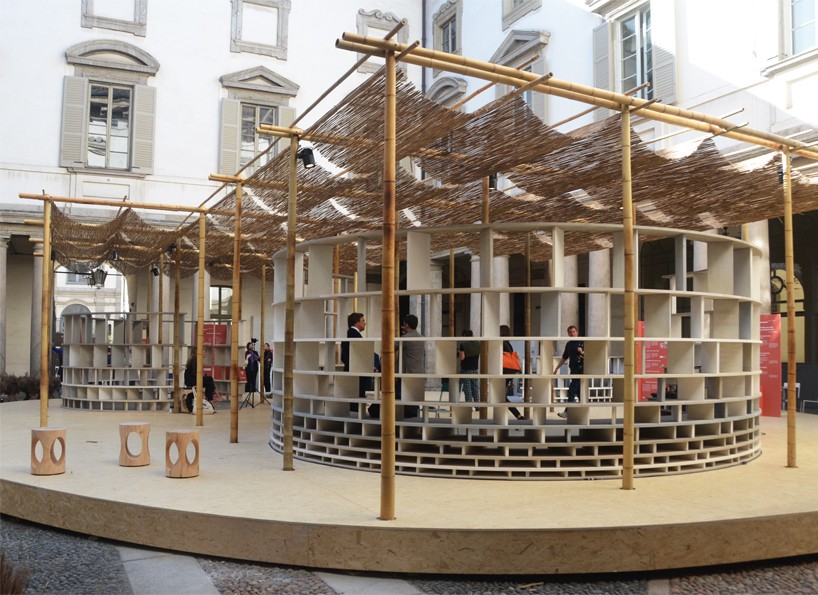 francis-kere-courtyard-village-palazzo-litta-milan-design-week-designboom-01