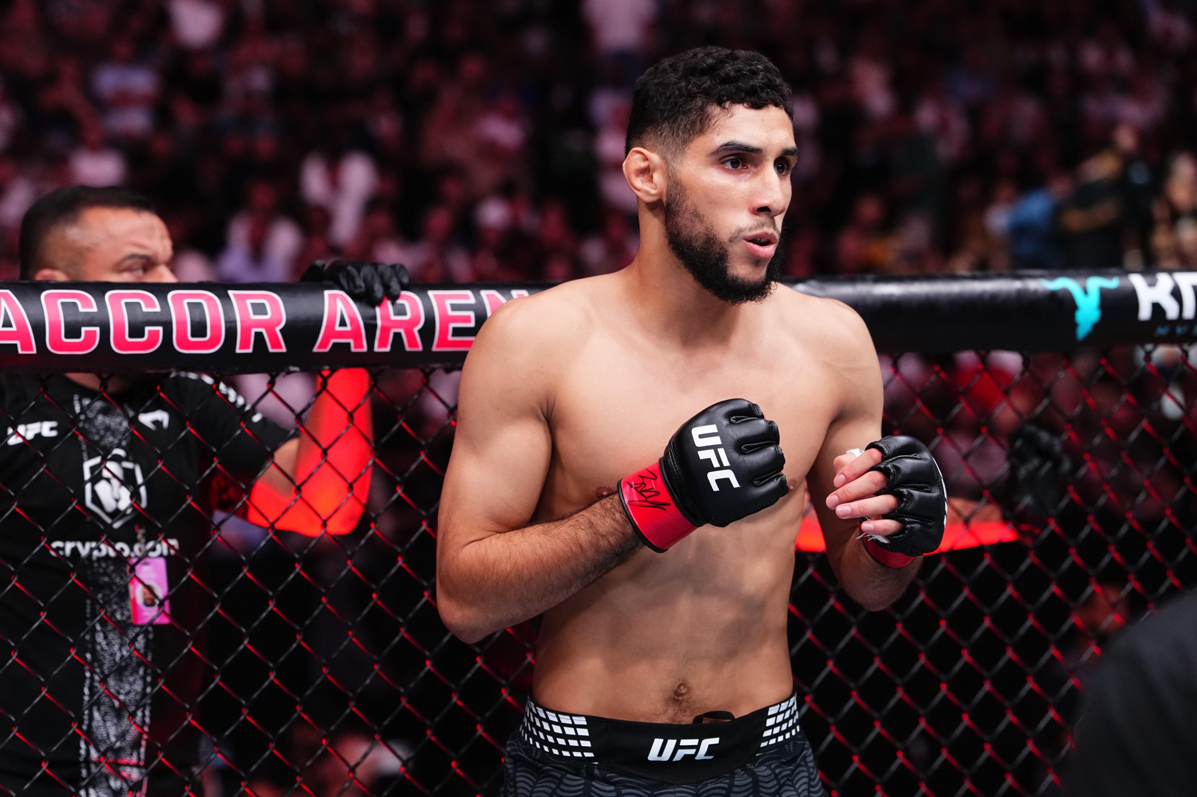 PARIS, FRANCE - SEPTEMBER 05: Fares Ziam of France prepares for his middleweight fight against Axel Sola of France during the UFC Fight Night event at The Accor Arena on September 05, 2026 in Paris, France. (Photo by Jeff Bottari/Zuffa LLC)