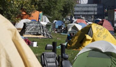 A Montreal encampment shaped Quebec's race, but survival is top priority