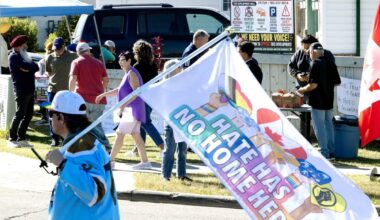 Protesters and counter-protesters clash at Mill Woods affordable housing site