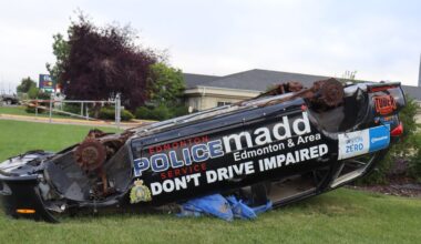 MADD Edmonton Uses Crash Car Display to Drive Home Dangers of Impaired Driving