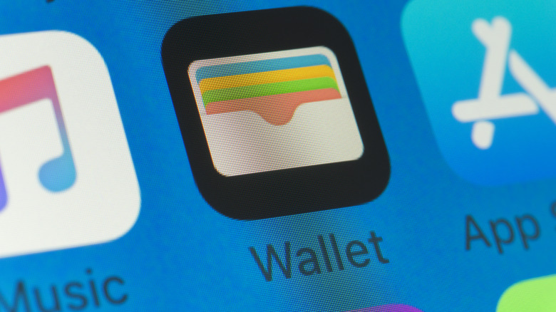 Close-up shot of the Apple Wallet app icon on an iPhone screen.