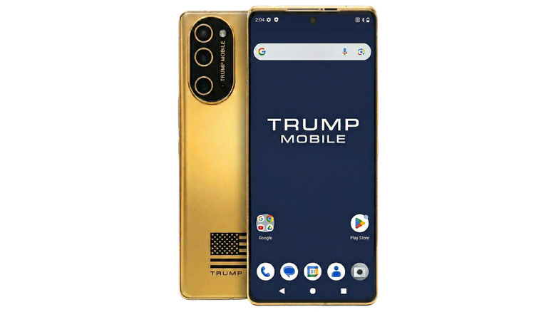 A golden smartphone