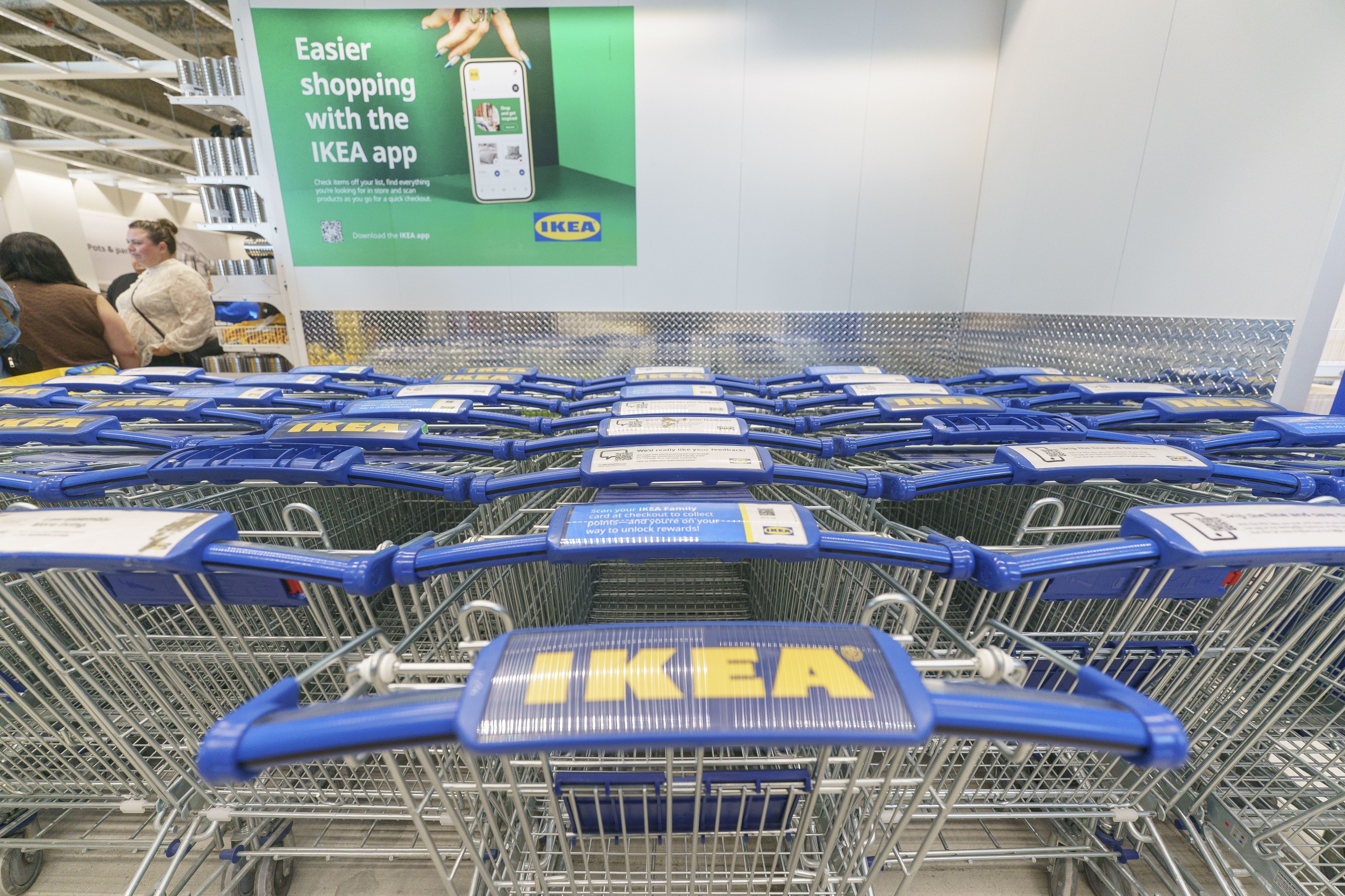 Shopping carts await customers