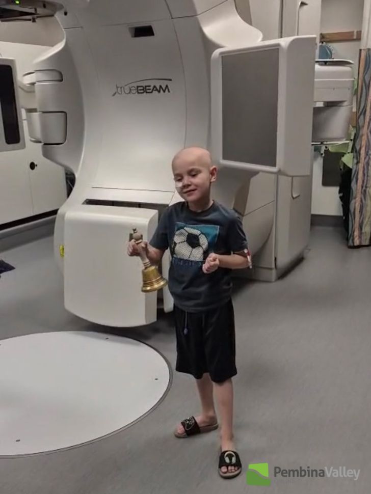 Maverick ringing a bell in the hospital
