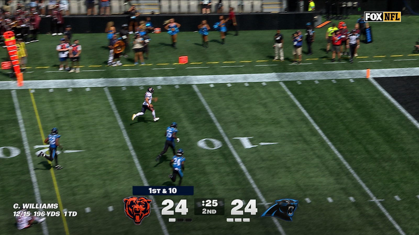 Caleb Williams rushes for 29-yard TD, giving Bears lead over Panthers | NFL Highlights