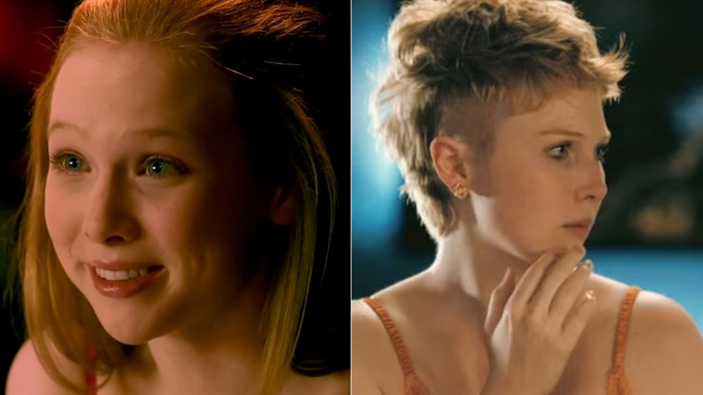 A side-by-side photo of Molly C. Quinn in Castle and The Fall of the House of Usher.