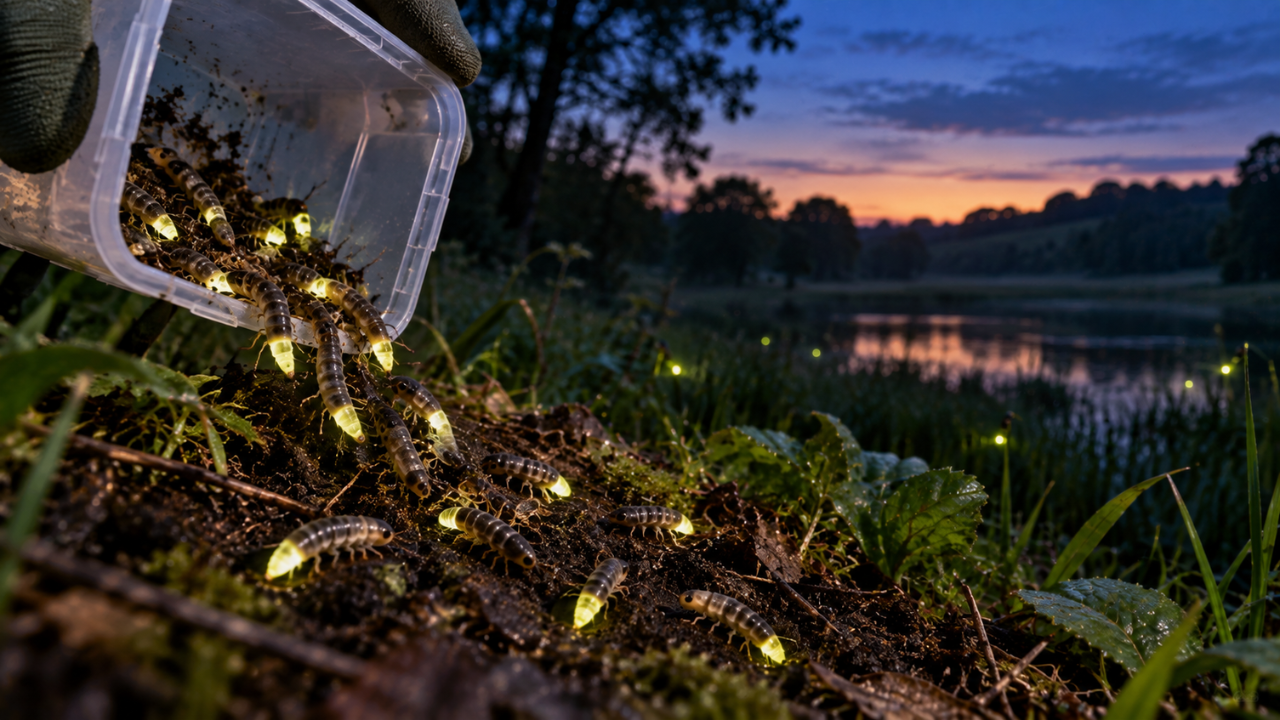 Image AI generated Project will release 1,900 more glowworm larvae