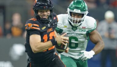 Roughriders can't contain Lions quarterback Nathan Rourke in crucial road loss