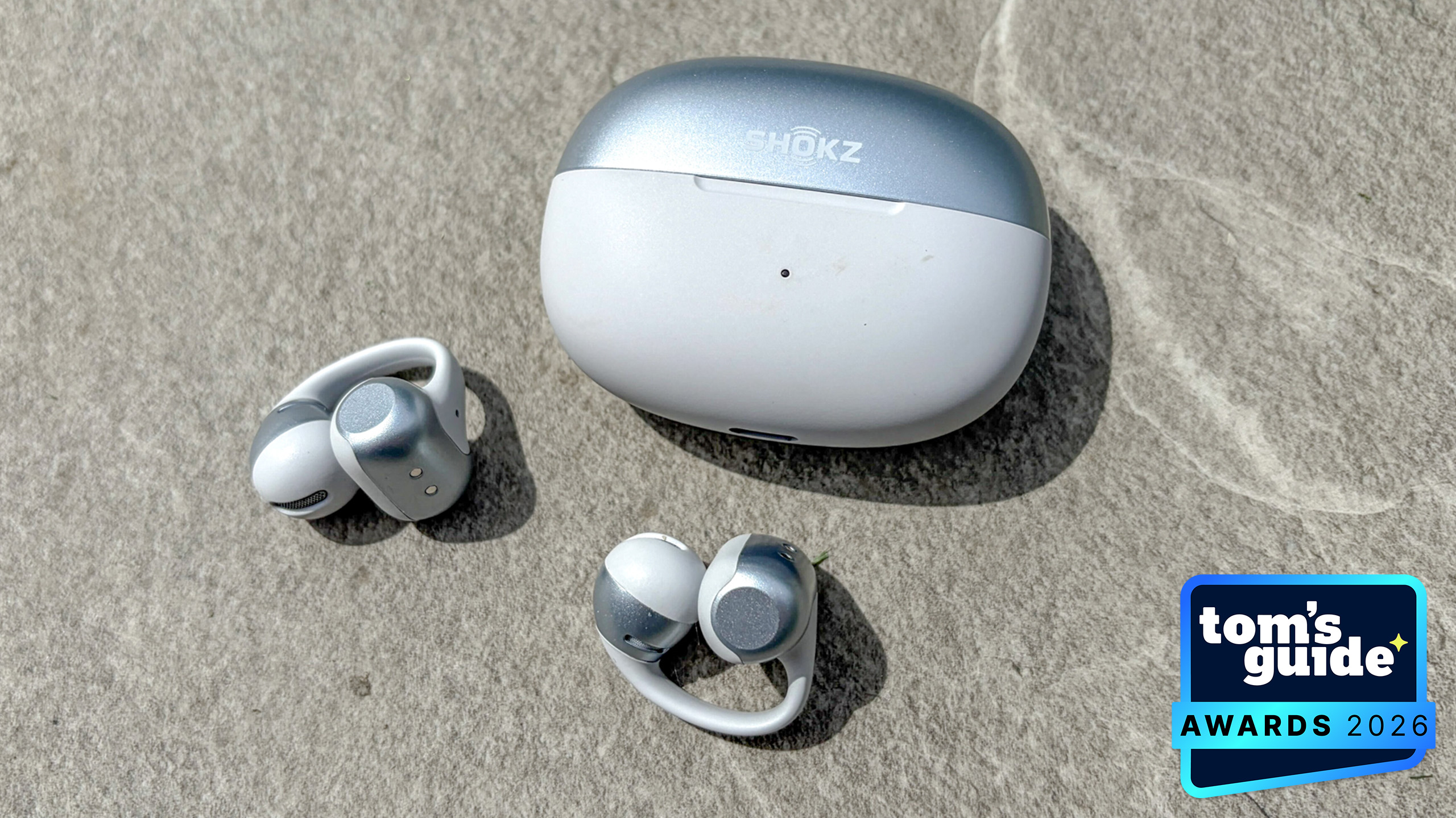 The Shokz OpenDots 2 with a TG Awards 2026 badge