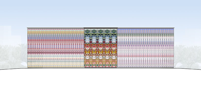 artist gerhard richter designs hexagonal doha pavilion from his strip paintings - 1