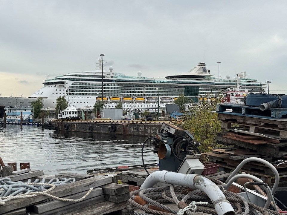 Why is this big cruise ship stuck in Vancouver?