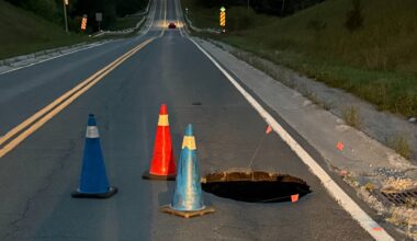 ROAD CLOSED: Sinkhole opens after storm hits north of Brampton