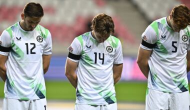 Republic of Ireland players appeared to bow their heads before facing Israel