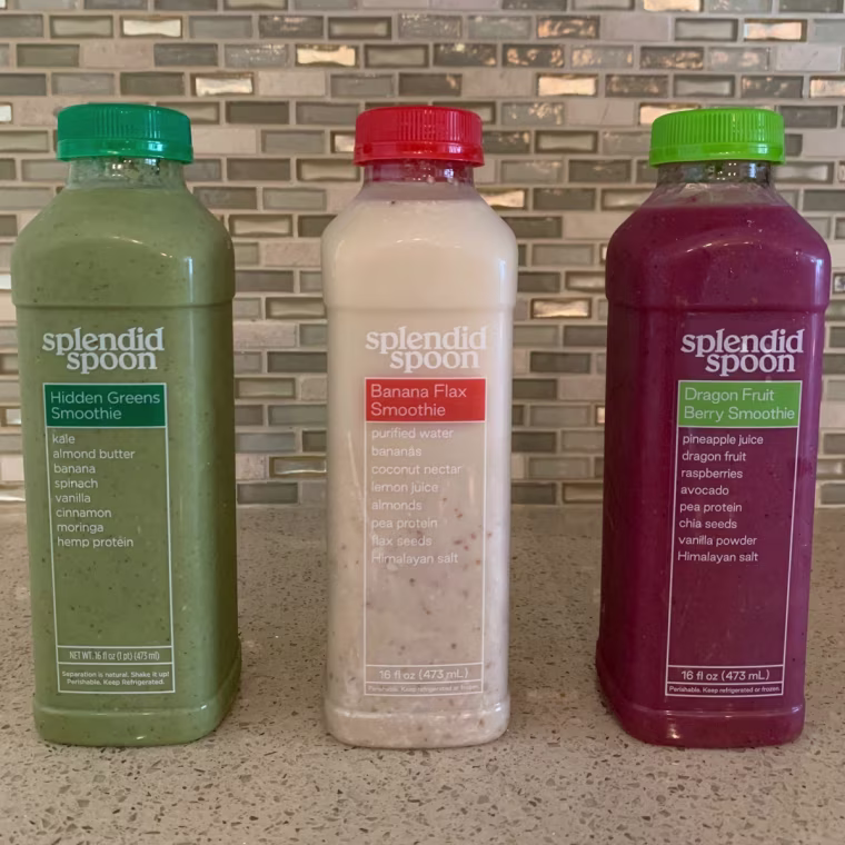 Three Splendid Spoon smoothies side by side