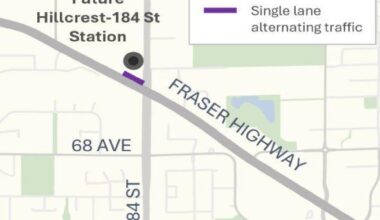 Alternating, single-lane traffic to be implemented Sept. 11 on Fraser Hwy at 184th