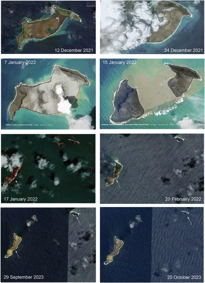submerged parts of Hunga volcano