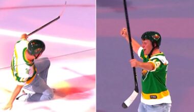 Wild fan finds net from center ice to win season tickets, goes big on celly