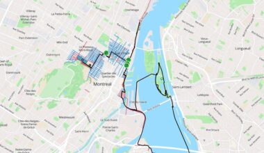 A map shows closed streets in the Plateau, Gay Village and Old Montreal areas, as well as Circuit Gilles-Villeneuve.