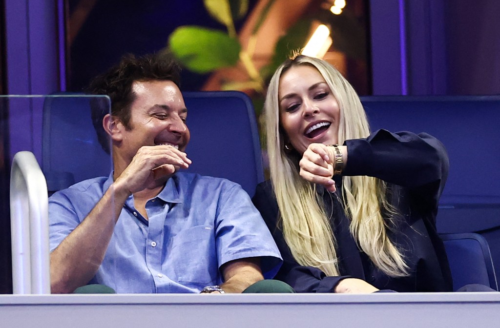 Jimmy Fallon and Lindsey Vonn at the 2026 US Open