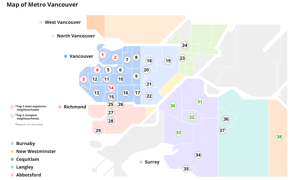Where is the cheapest place to rent in Metro Vancouver?