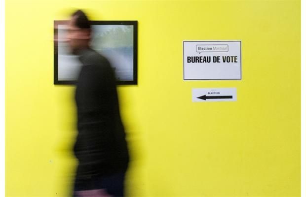 A voter walks to a polling station.