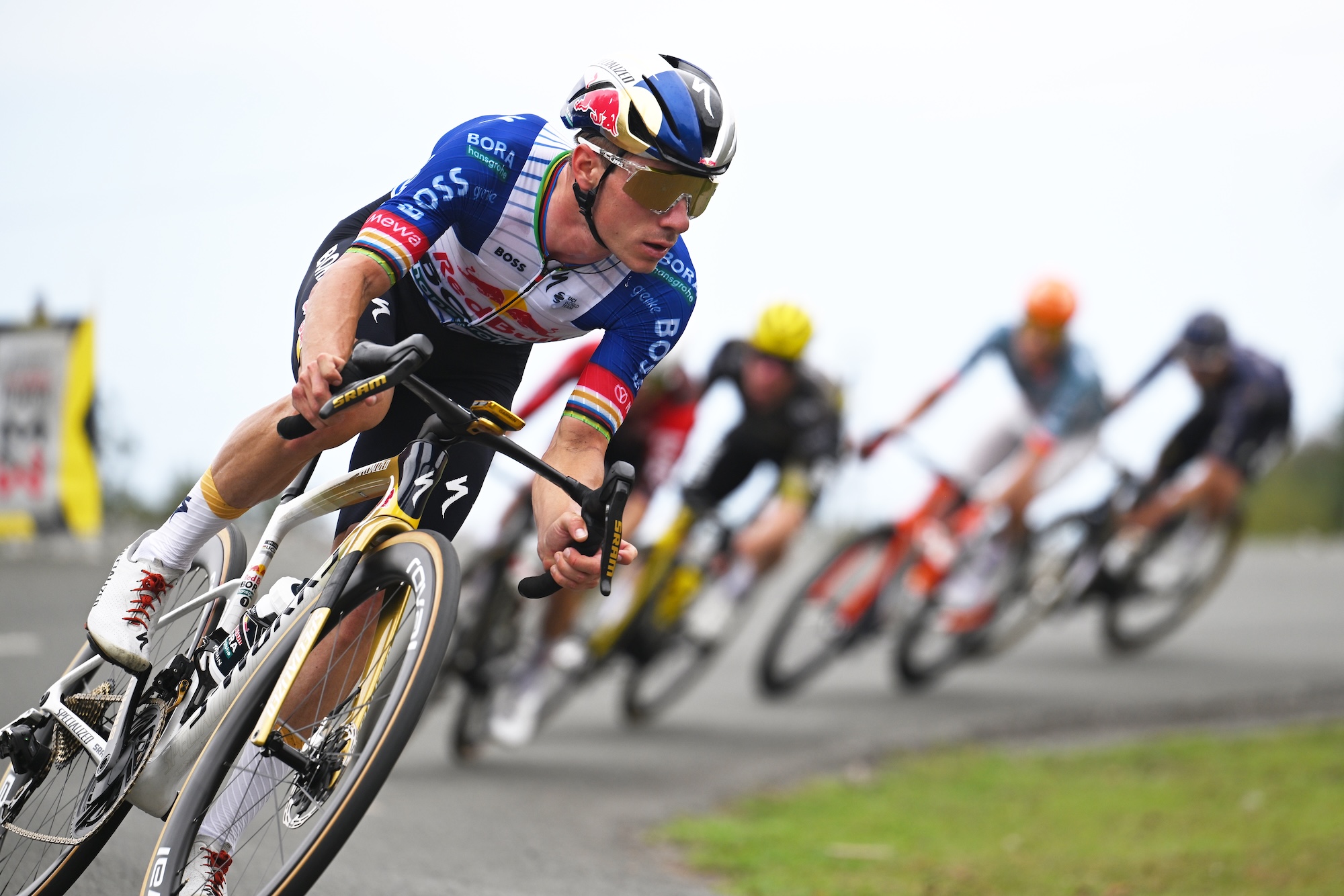 Remco Evenepoel of Belgium and Team Red Bull - BORA - hansgrohe competes during the 45th Donostia San Sebastian Klasikoa 2026