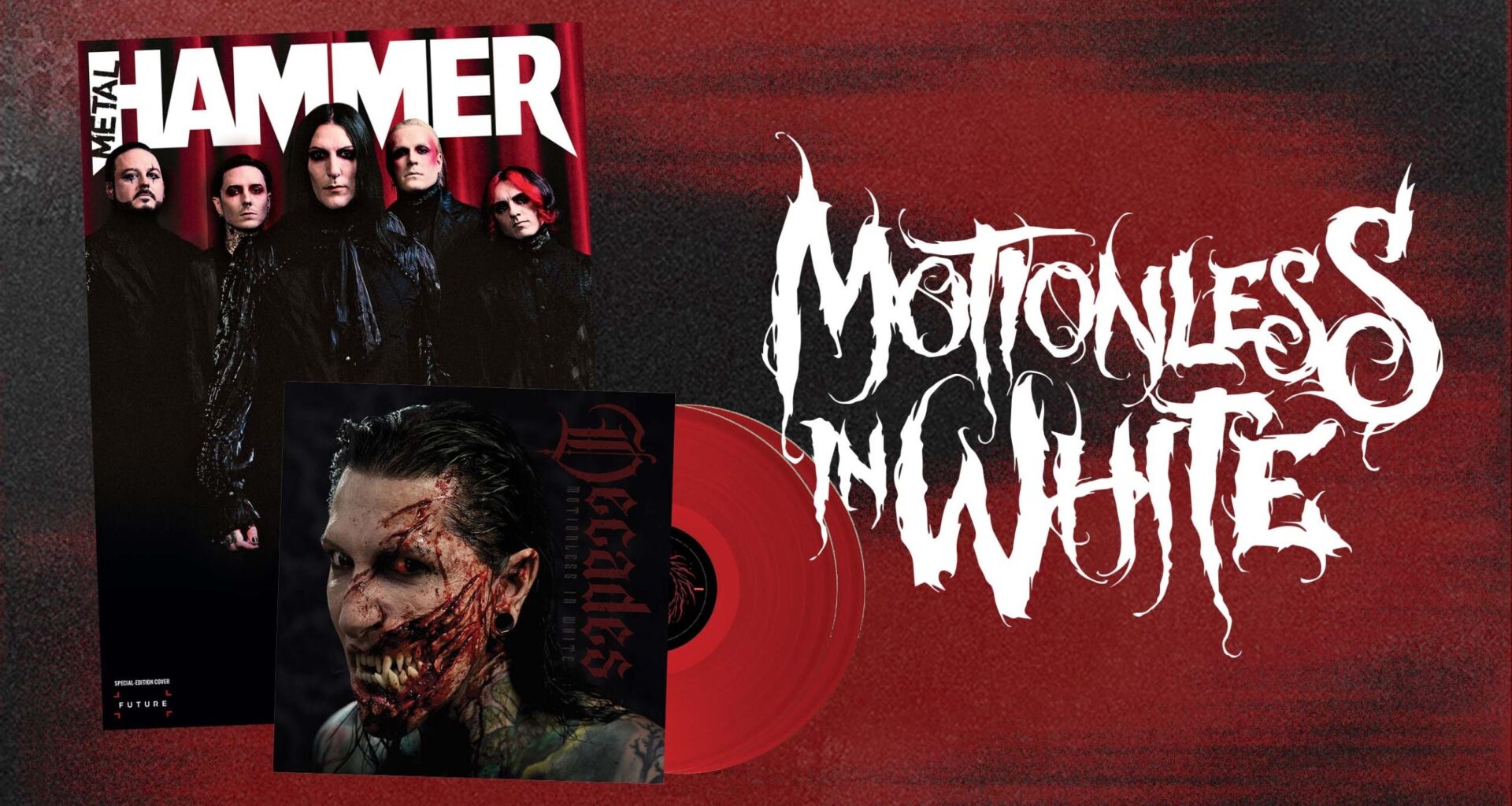 Get the new issue of Metal Hammer with a Motionless In White cover and a UK-exclusive red vinyl copy of new album Decades
