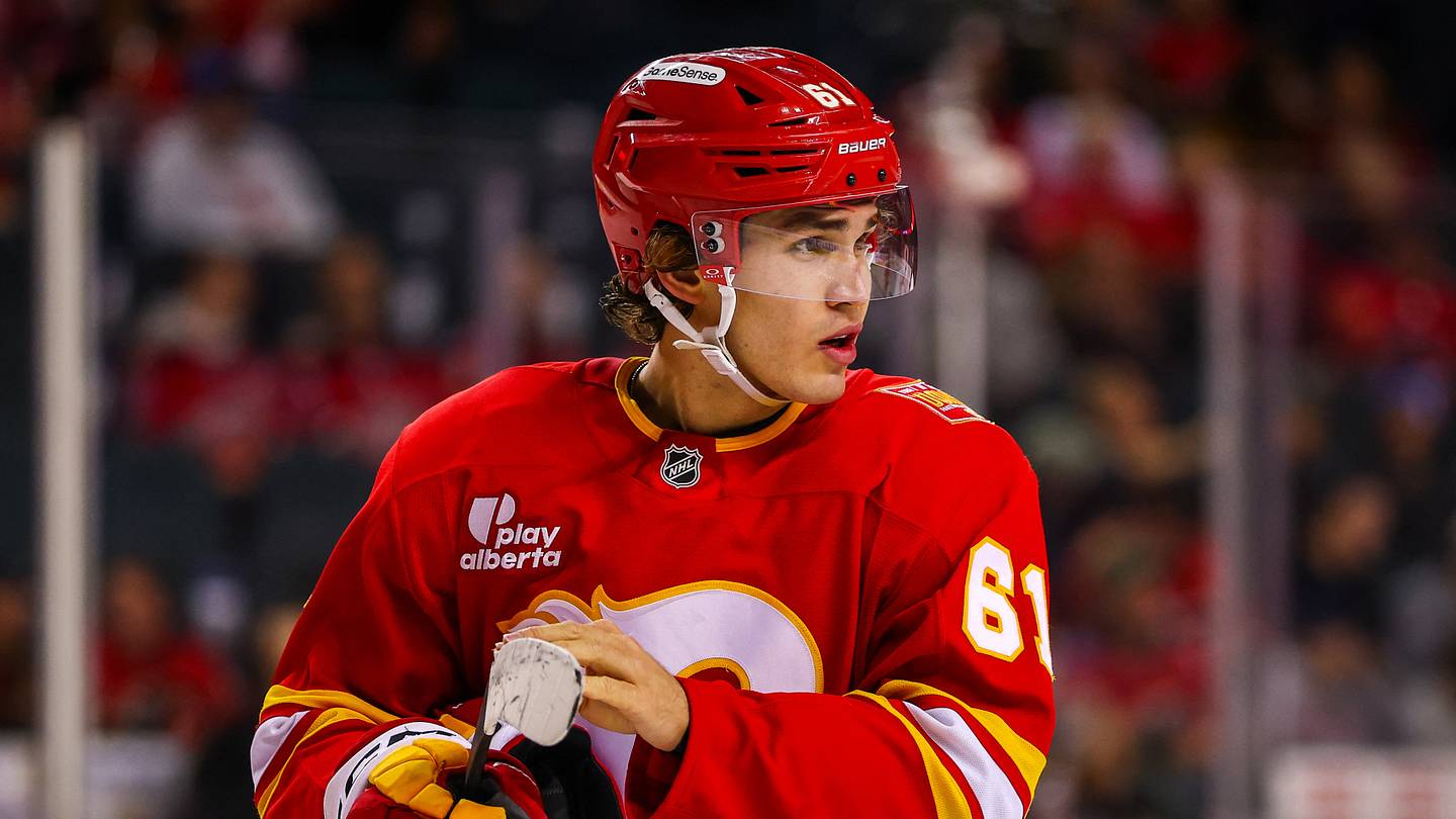 Aydar Suniev of the Calgary Flames