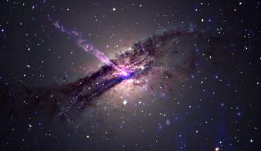 This black hole is firing out a jet that's smashing into a massive object in space – and astronomers don't know what it is