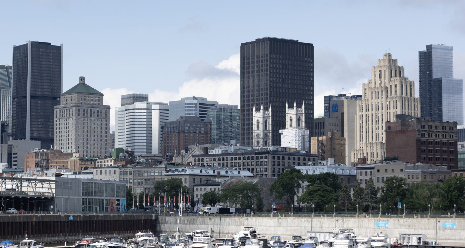 Montreal skyline as seen from the Old Port.