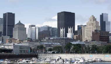 Montreal skyline as seen from the Old Port.