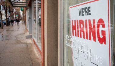 Hiring sign in window