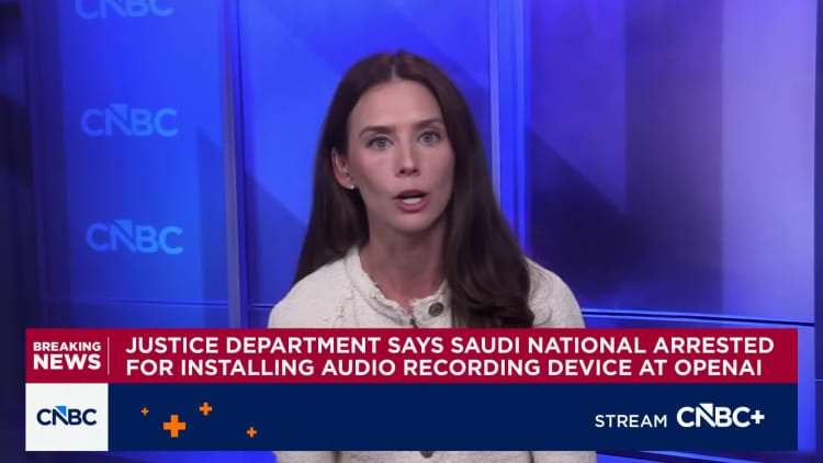 Justice Department says Saudi national arrested for installing audio recording device at OpenAI