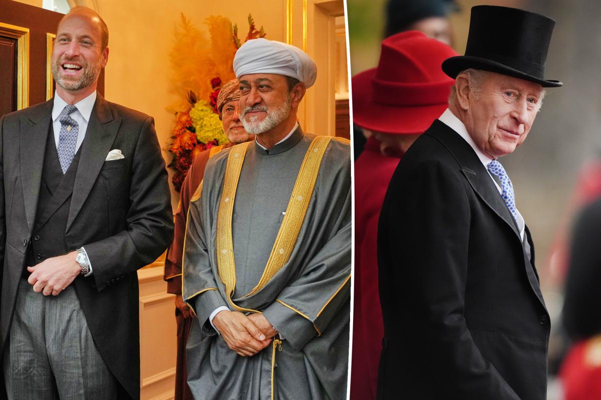 Prince William steps up for King Charles to welcome Sultan of Oman for state visit
