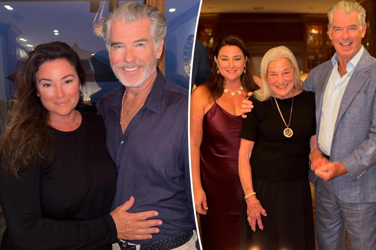 Pierce Brosnan's wife, Keely Shaye Smith, stuns in satin dress in rare family pic