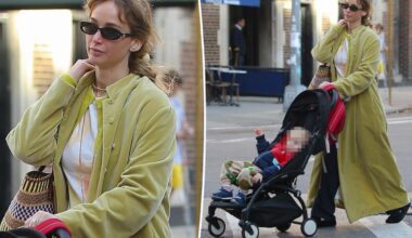 Jennifer Lawrence steps out with her son after plastic surgery reveal