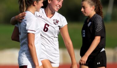 Camy Cox (center) and Concord-Carlisle rose to No. 2 in this week's Top 20 thanks to a 6-0-0 start.