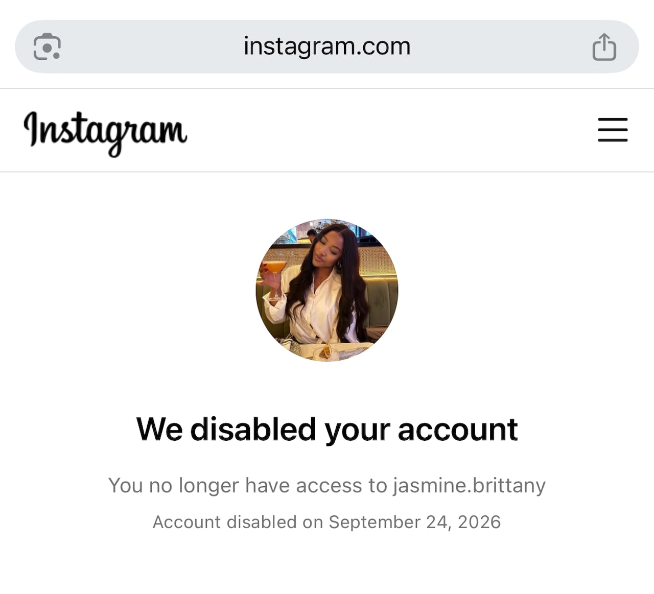 A screenshot of Instagram.