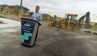 Sutcliffe pledges billions to fix crumbling roads, pipes and city buildings, but funding mix unclear