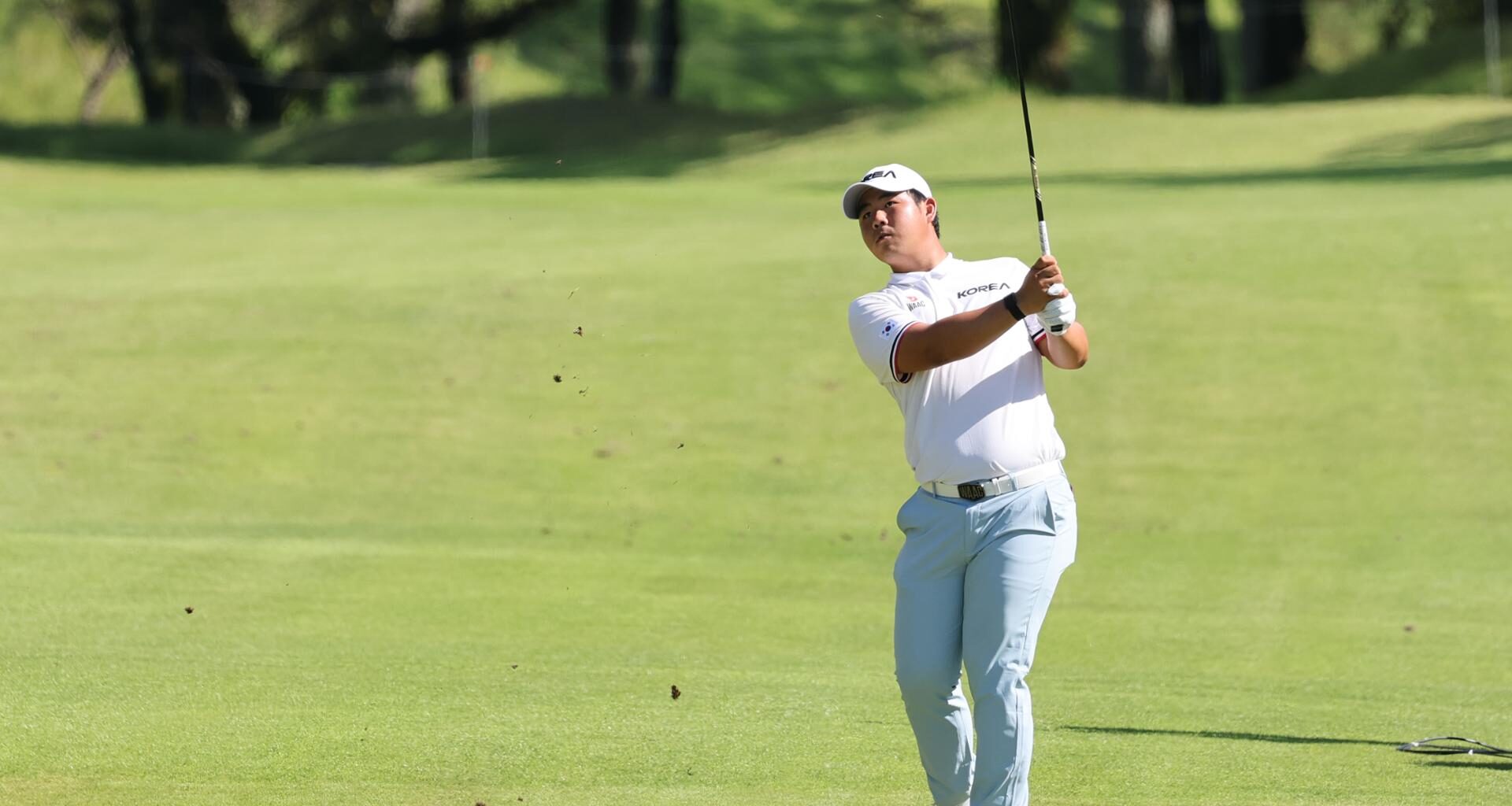 Kim Joo-hyung of South Korea plays at the men